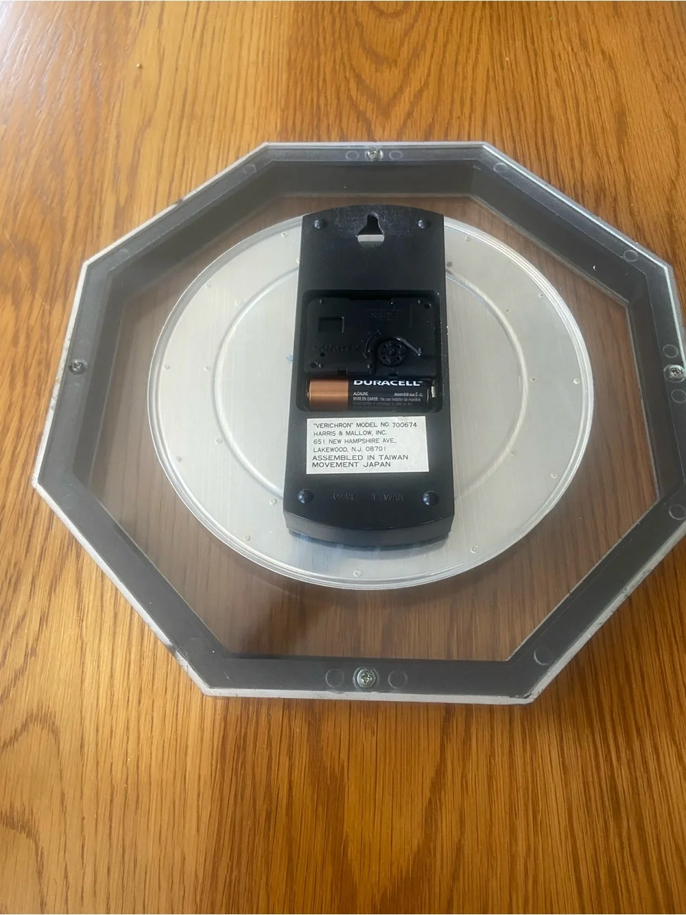 Vintage Verichron “Mod” Style Octagonal Shaped Wall Clock